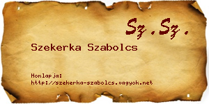 Szekerka Szabolcs névjegykártya